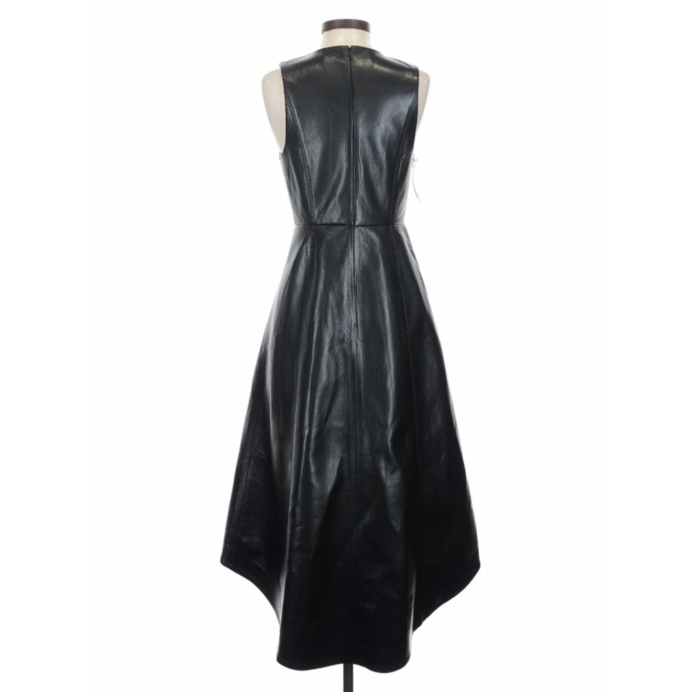Wilfred Belcanto Black Vegan Leather High-Low Midi Dress Size 4 Minimalist - Picture 6 of 12